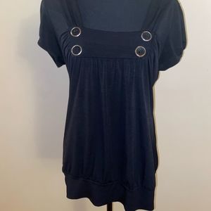 Woman's Heart Soul Black Blouse Size L